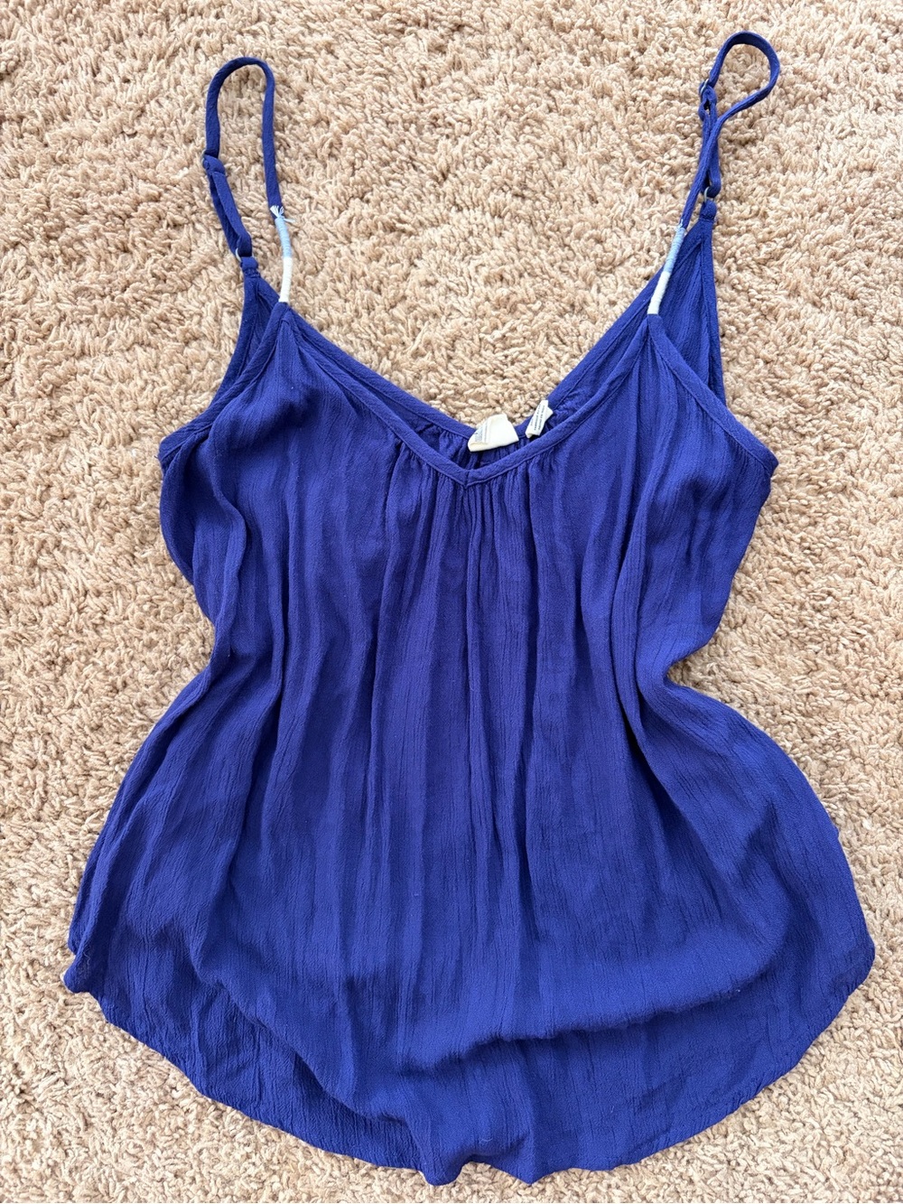 Roxy Cobalt Blue Pleated V-Neck Spaghetti Strap Camisole